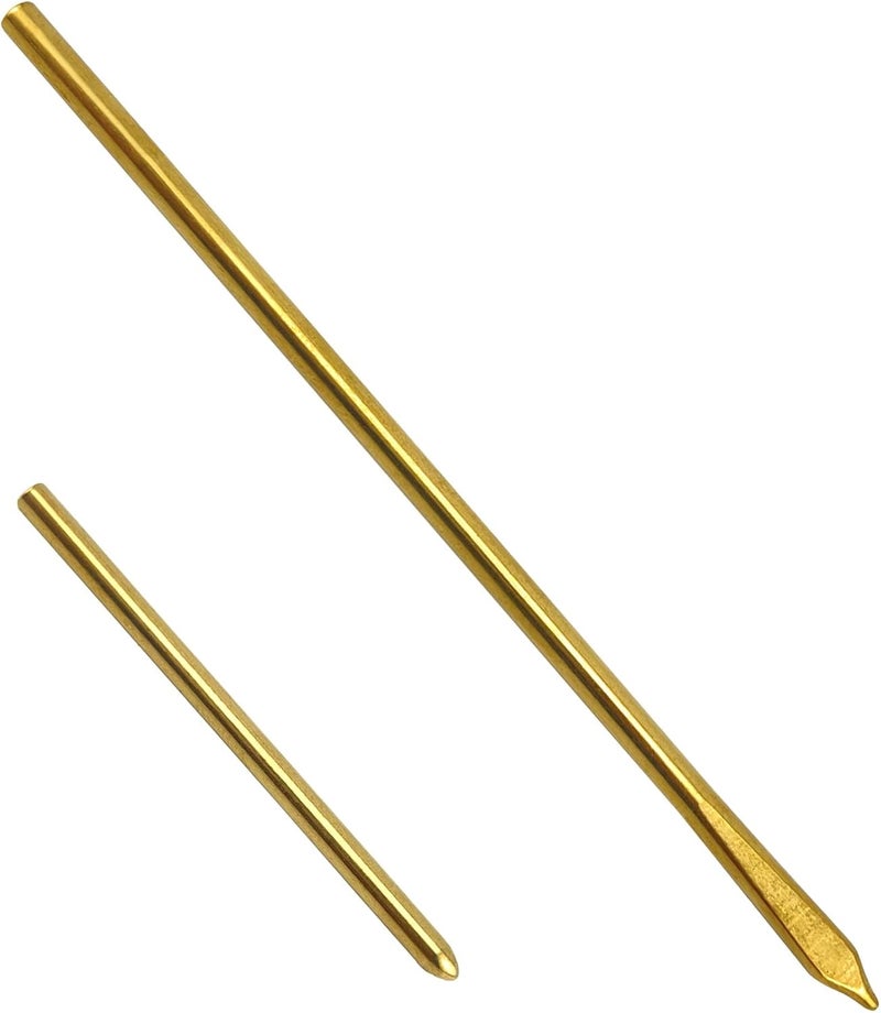 MateIJS 2pcs Brass Shoe Lace Needles, Long Jumbo Leather Sewing Needles with Prong Steel Tips for Leathercraft & Manual Lacing Threading (2 Pieces) - Image 1